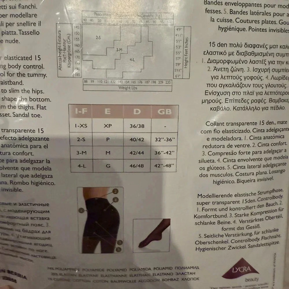 NEW Black Control Top Semi Sheer Nylons,  Philippe Matignon, 3M - Picture 2 of 3